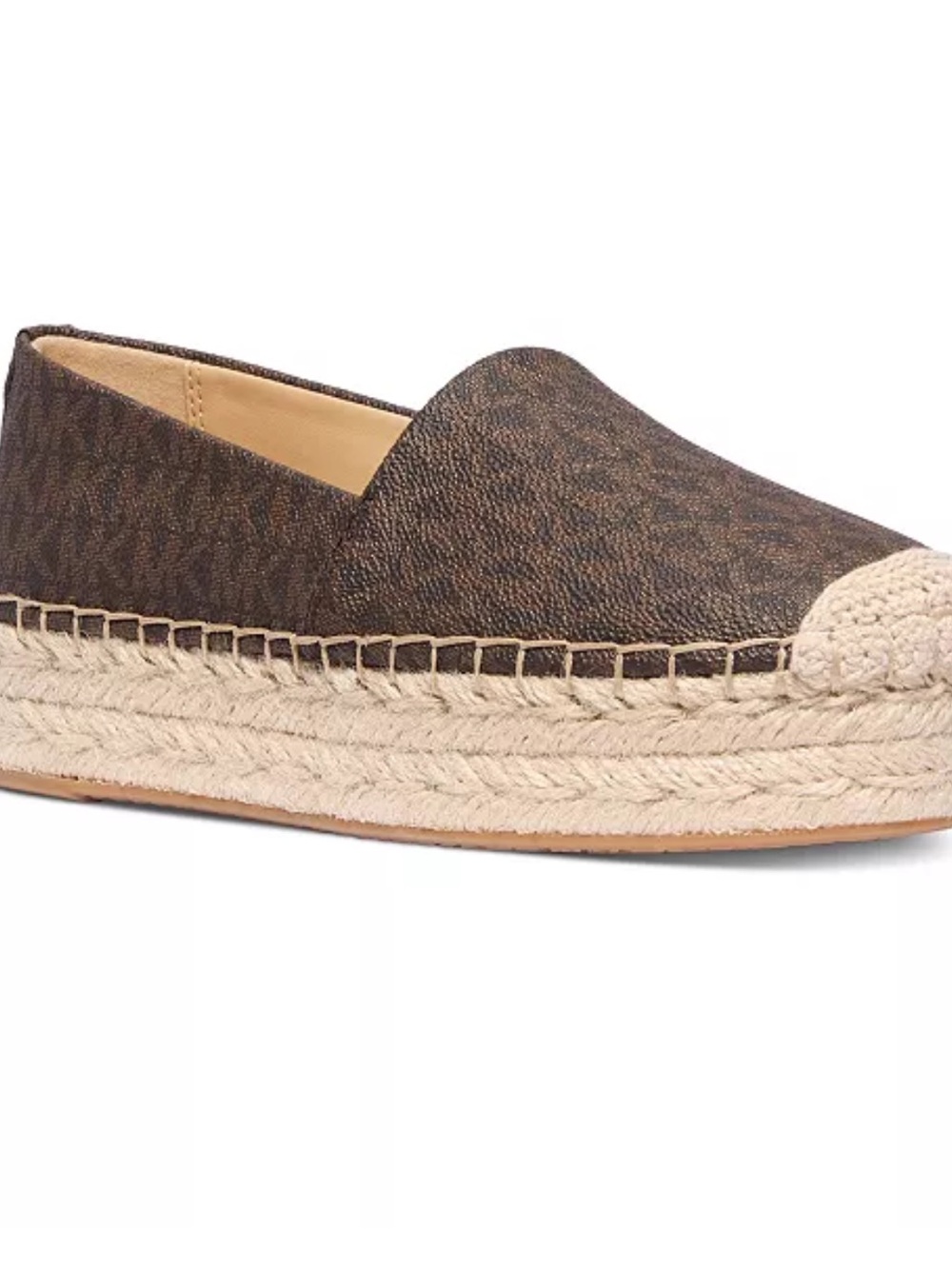 Michael Kors Brown Logo Espadrille Platform Slip-On